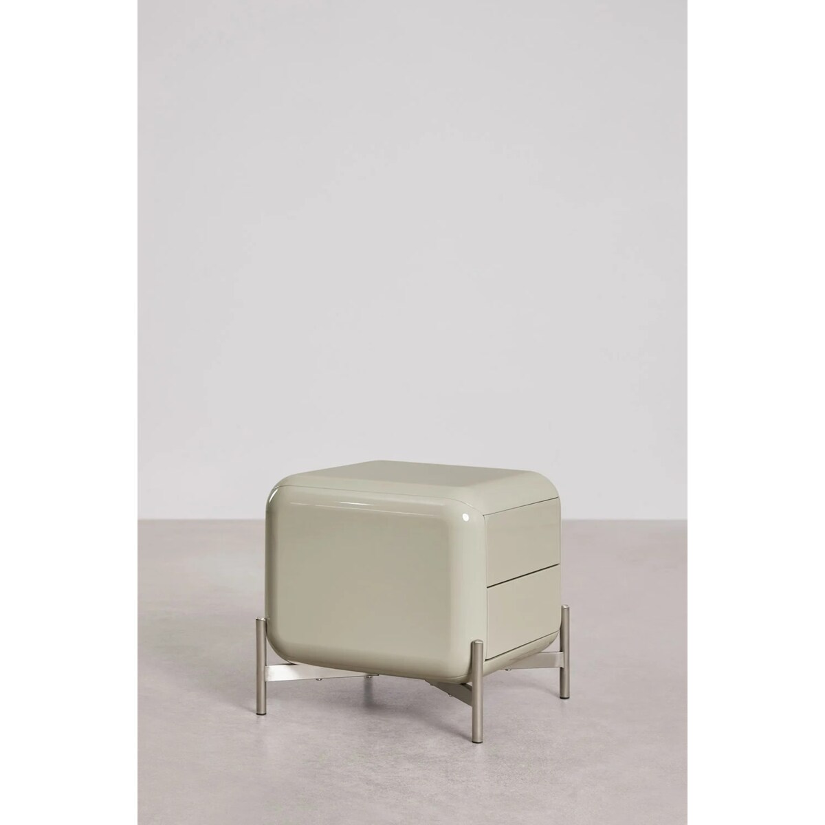 Szafka nocna 45x45 cm z MDF, błyszcząca Alazne miętowa