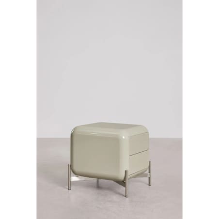 Szafka nocna 45x45 cm z MDF, błyszcząca Alazne miętowa