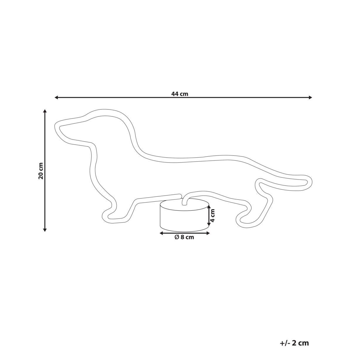 Neon LED pies niebieski FRANCIS