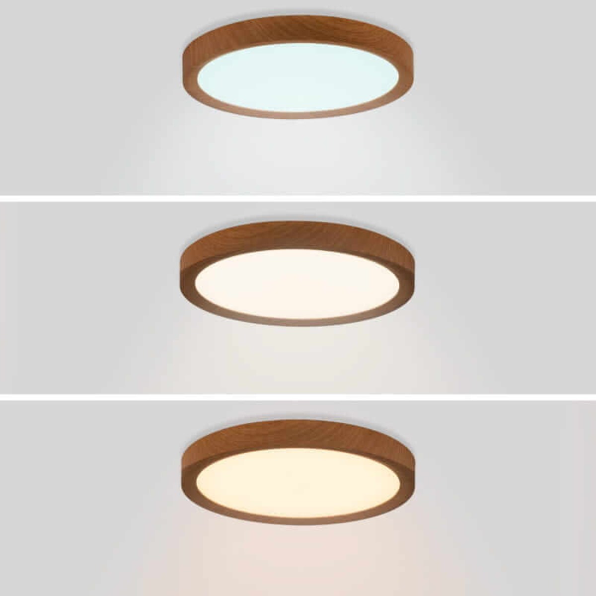 Okrągła lampa sufitowa Maze ABR-PLO-OCED-18W Abruzzo LED 18W 3000-6000K drewniana biała