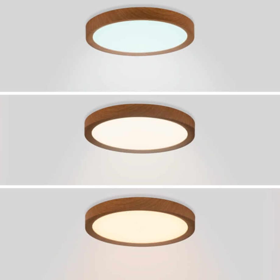 Okrągła lampa sufitowa Maze ABR-PLO-OCED-18W Abruzzo LED 18W 3000-6000K drewniana biała