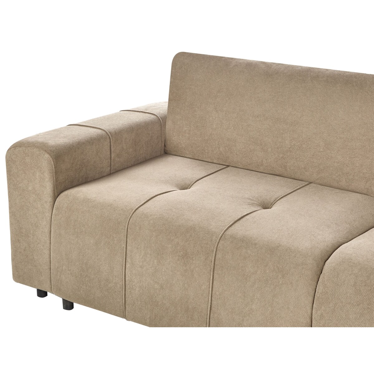 Narożnik rozkładany lewostronny 3-osobowy z pojemnikiem brązowy INNVIK