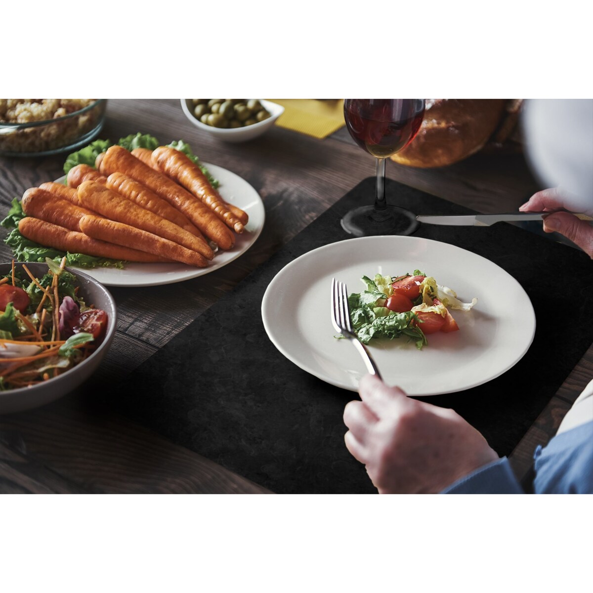 Komplet mat pod talerz Czarny kamień, 6 szt. 45x30cm