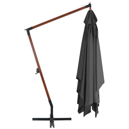 vidaXL Wiszący parasol z drewnianym słupkiem, 400x300 cm, antracytowy