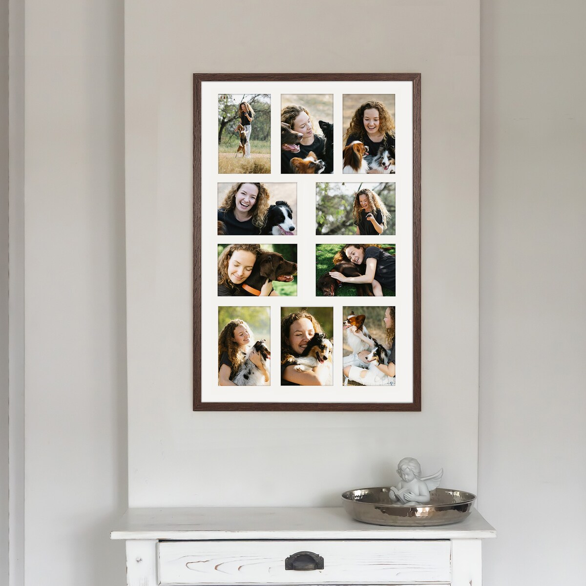 Ramka na zdjęcia 10 zdjęć 10x15 cm rama brązowa foto galeria 40x60 cm FRAMAI®