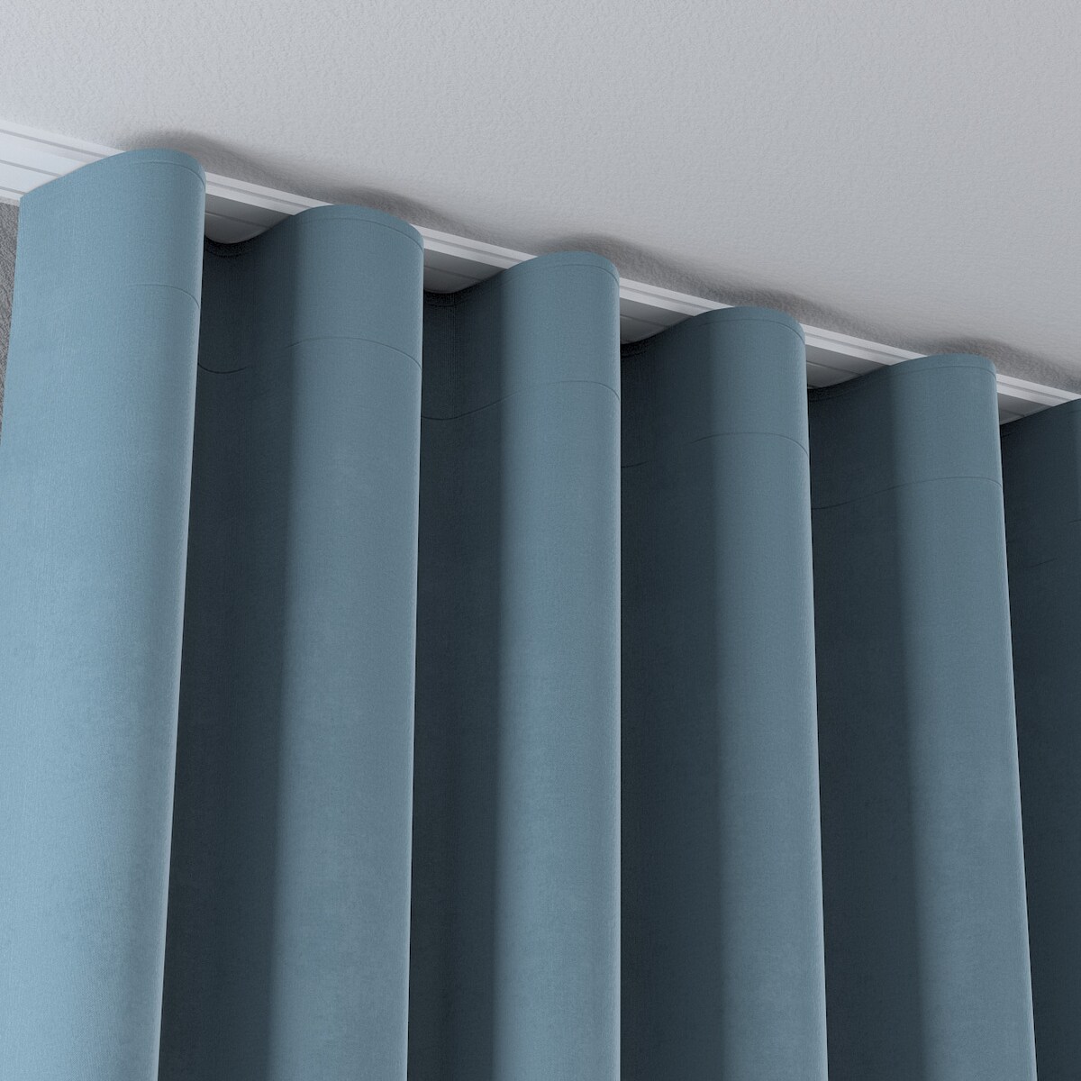 Zasłona na taśmie wave 130x245 niebieski