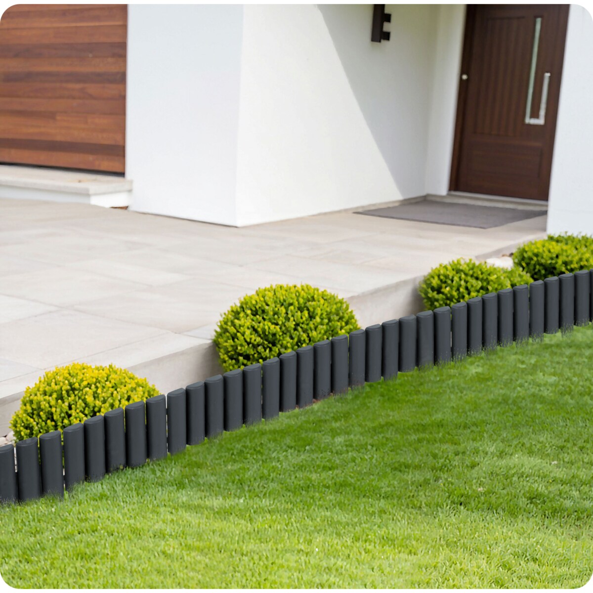 Palisada ogrodowa obrzeże ogrodowe trawnikowe szare Plonos tworzywo płotek 220 cm