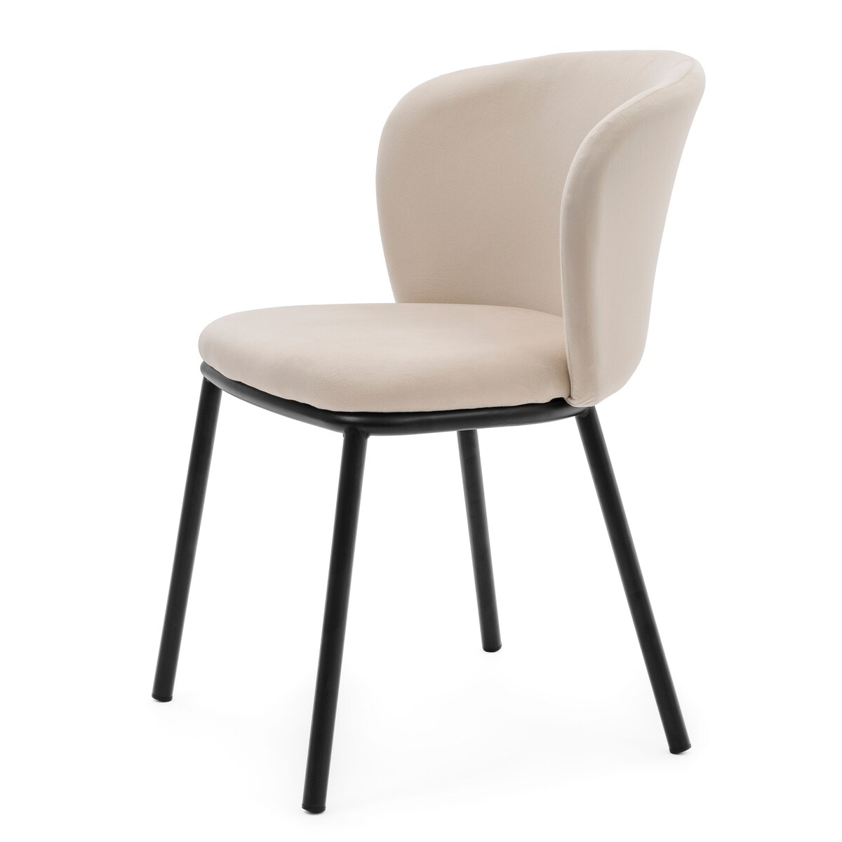 KRZESŁO TAPICEROWANE WELUROWE DO SALONU JADALNI GLAMOUR BEŻOWE BARI