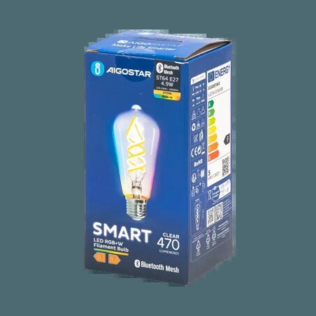 inteligentna żarówka bluetooth mesh st64 4.9w rgbw