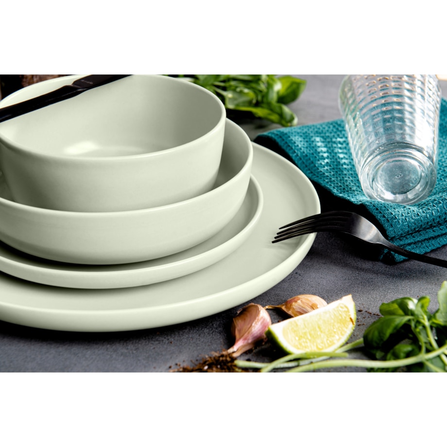 KONSIMO VICTO Zestaw misek dla 6 osób (6 elementów) beżowo-zielono-szary