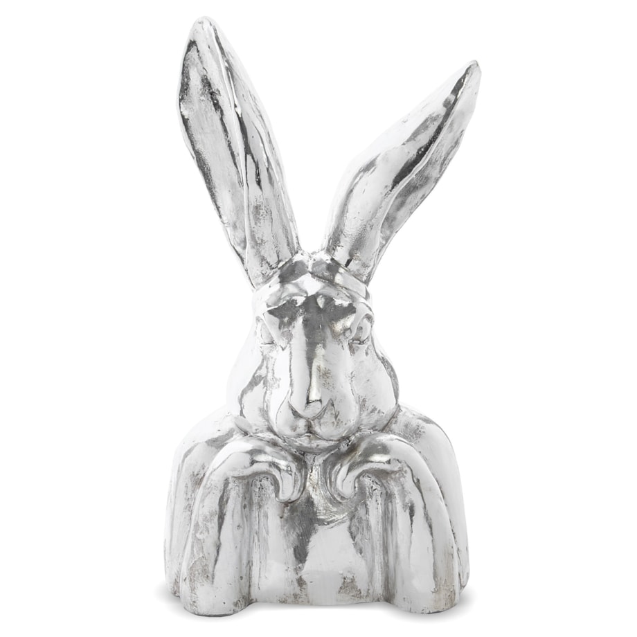 Figurka - popiersie królika 48x26x19,5 cm TORACE - V srebrny