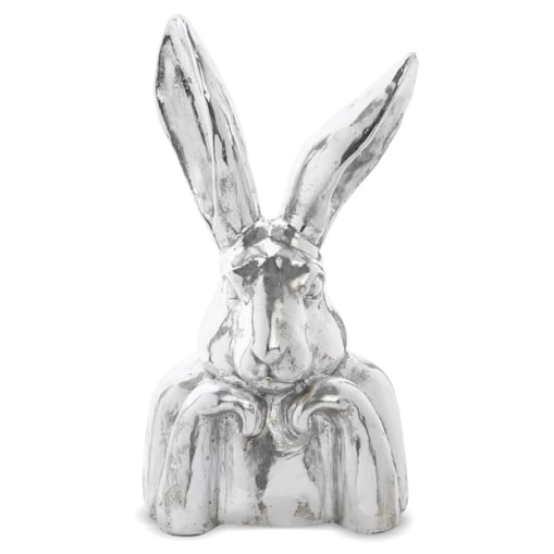Figurka - popiersie królika 48x26x19,5 cm TORACE - V srebrny