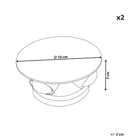 Zestaw 2 lamp ściennych zewnętrznych LED czarny MAURICE