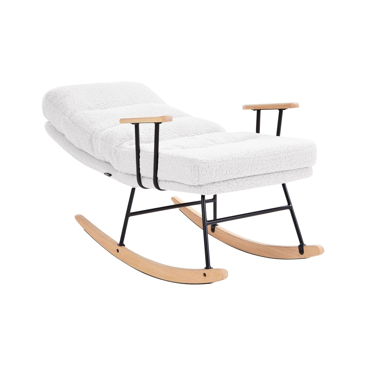 Fotel bujany ESKELIN Rozkładany Boucle Złamana biel