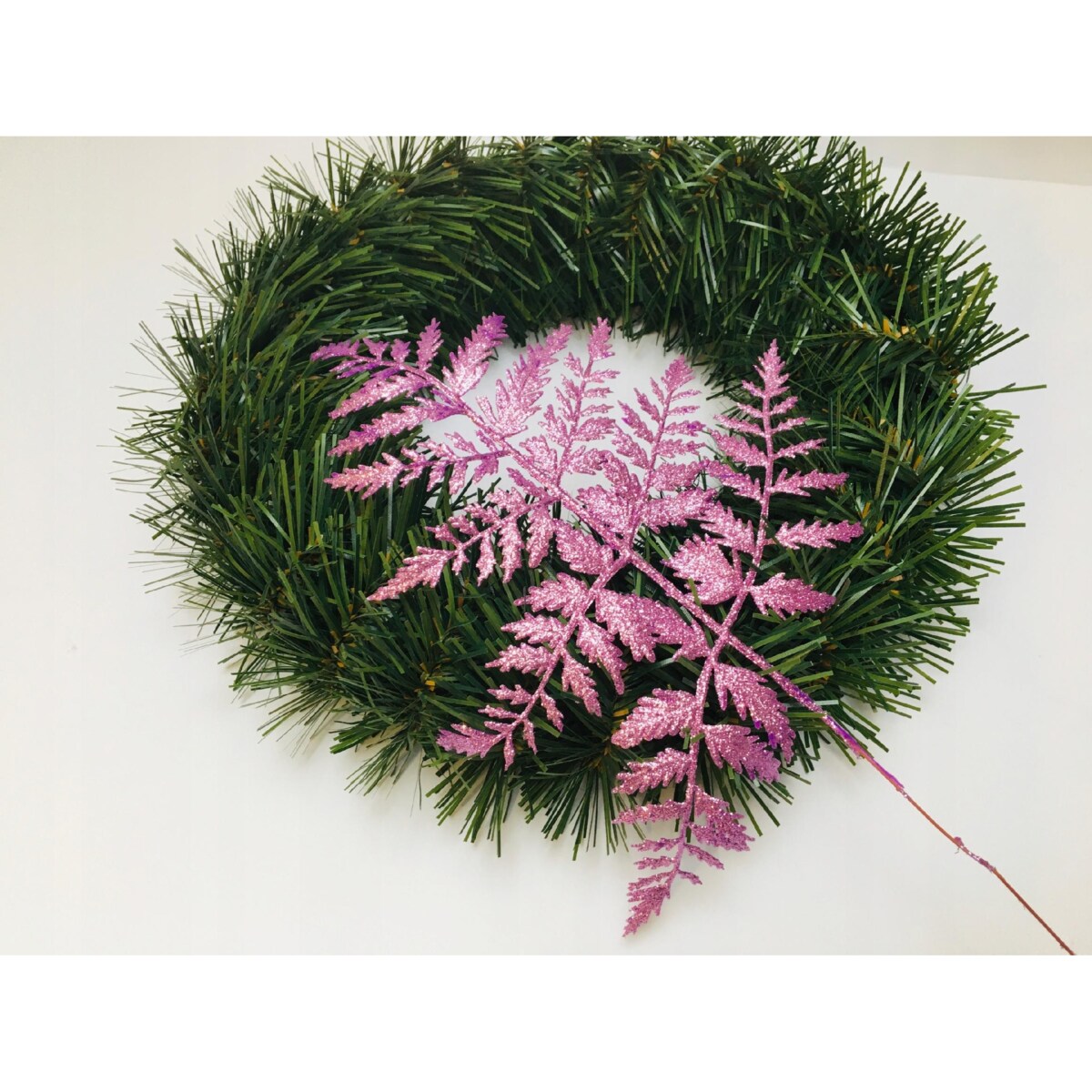 LIŚĆ SZTUCZNY brokatowy fiolet GAŁĄZKA do dekorowania wianka stroika święta