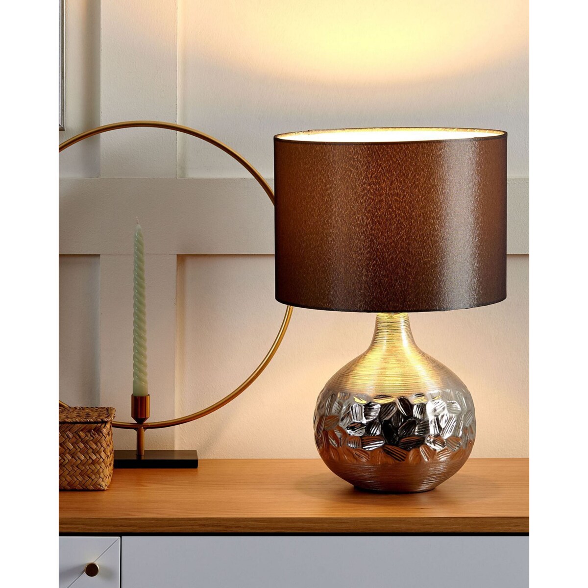 Lampa stołowa YAKIMA Porcelana Szary