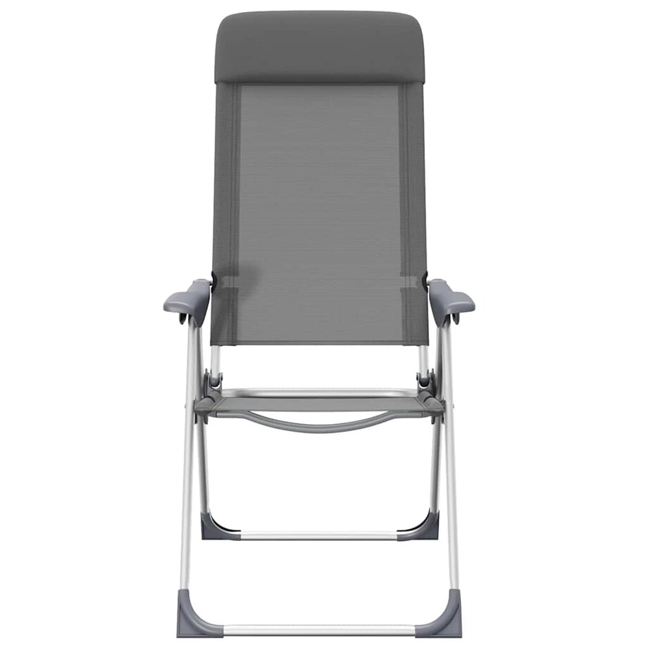 vidaXL Składane krzesła turystyczne, 4 szt., szare, aluminiowe