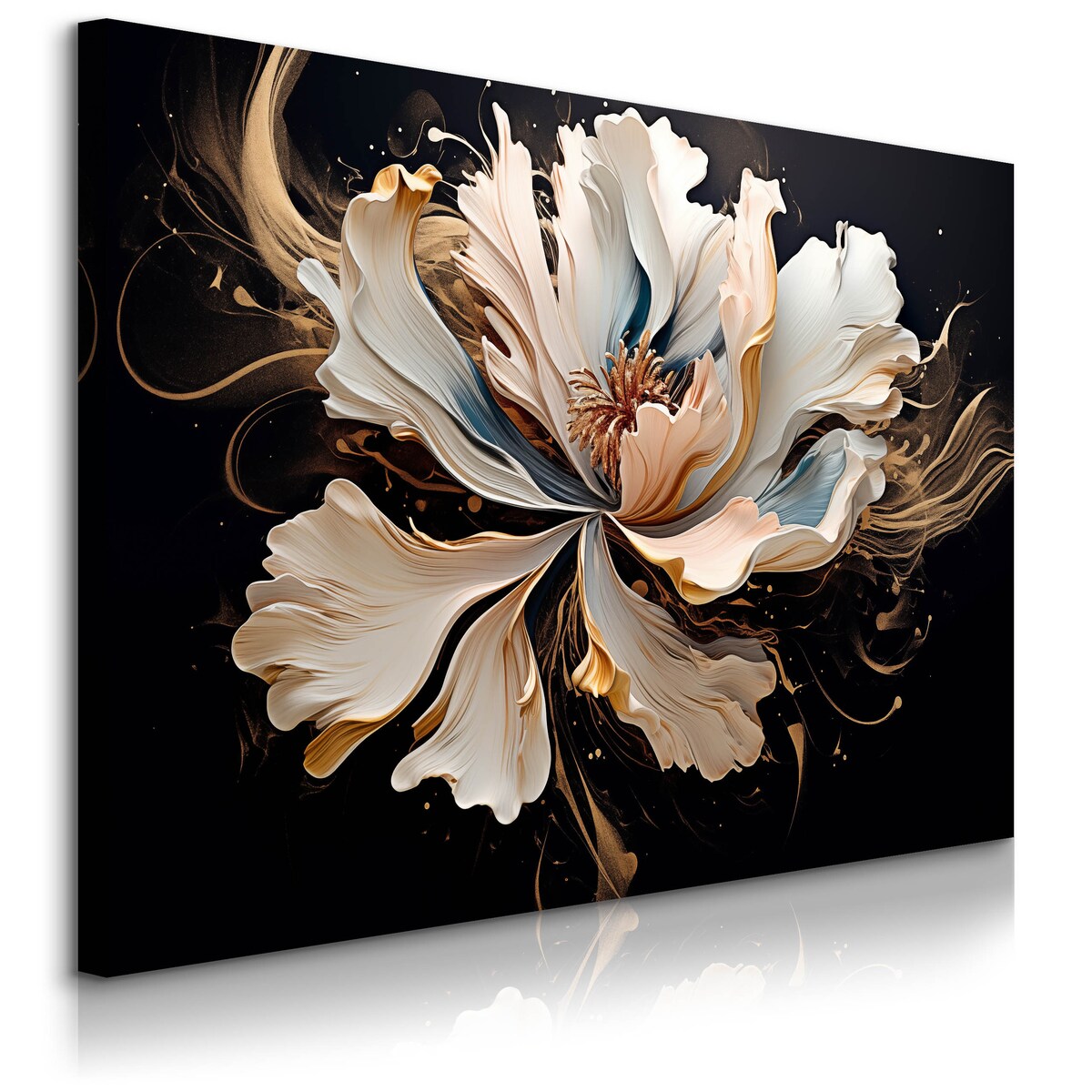 Obraz Do Salonu Abstrakcja Kwiaty Styl Glamour Nowoczesny Wzór 70x50cm