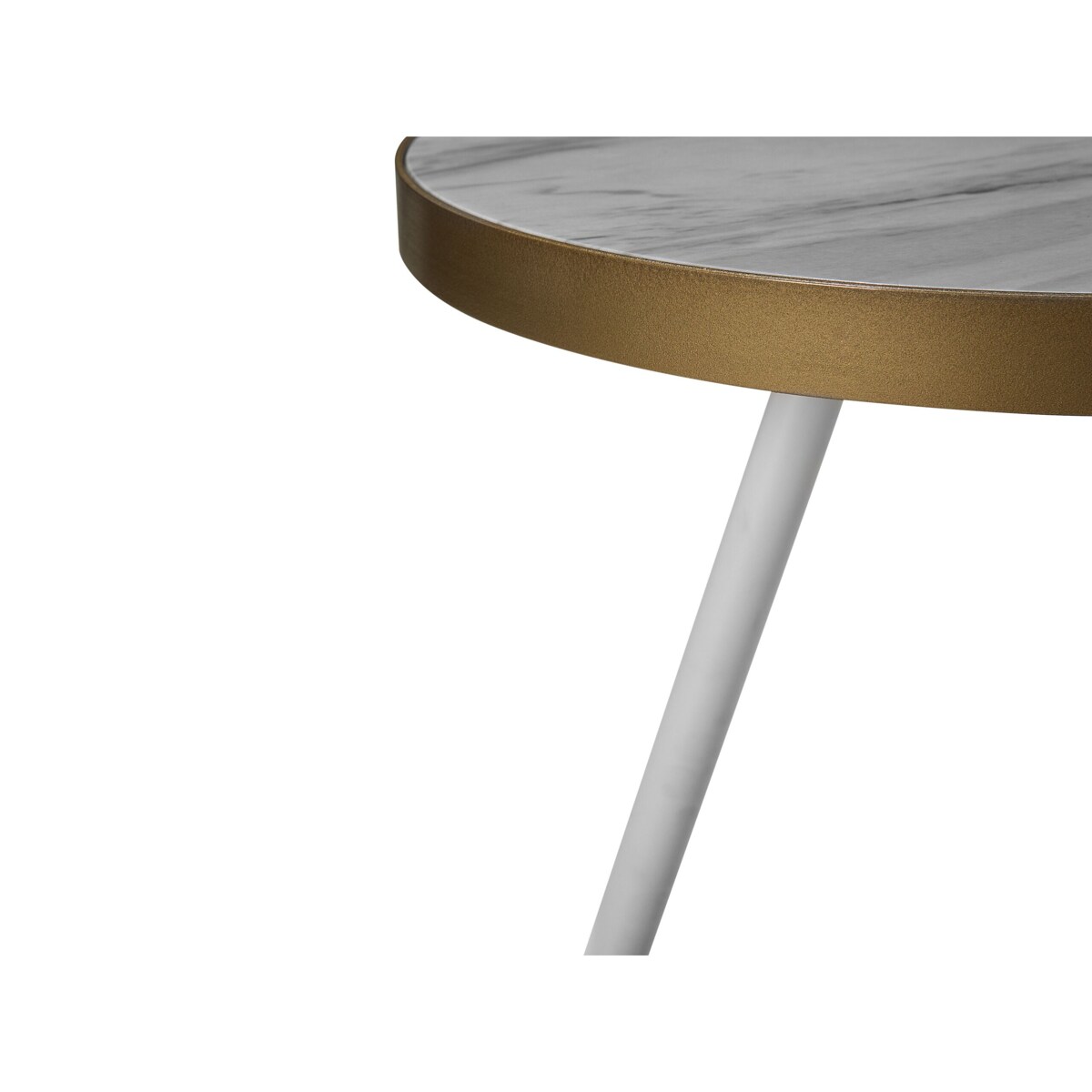 Stolik pomocniczy efekt marmuru biało-złoty RAMONA