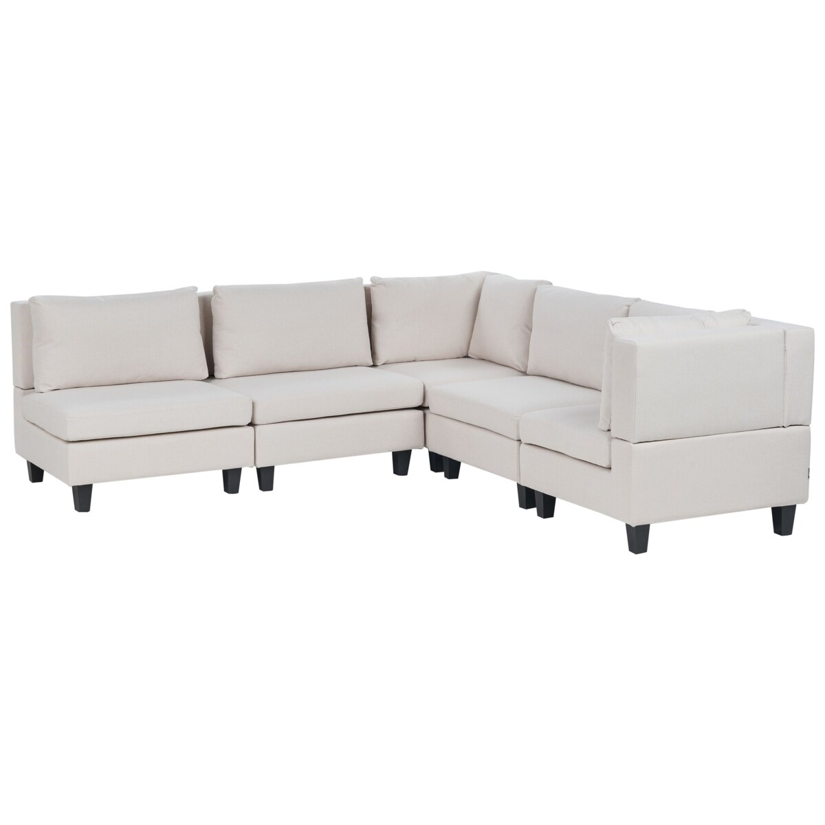 Tapicerowany lewostronny narożnik modułowy 5-osobowy jasnobeżowy UNSTAD