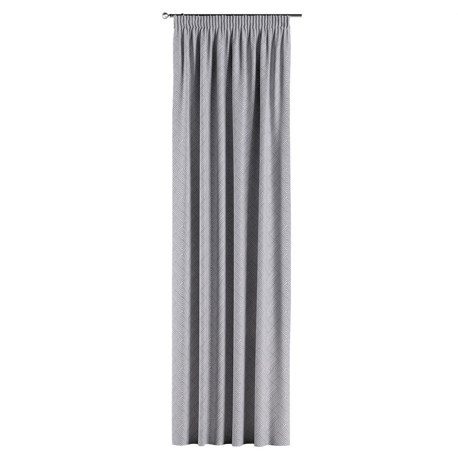Zasłona na taśmie marszczącej 1 szt. 130x260 szare wzory geometryczne
