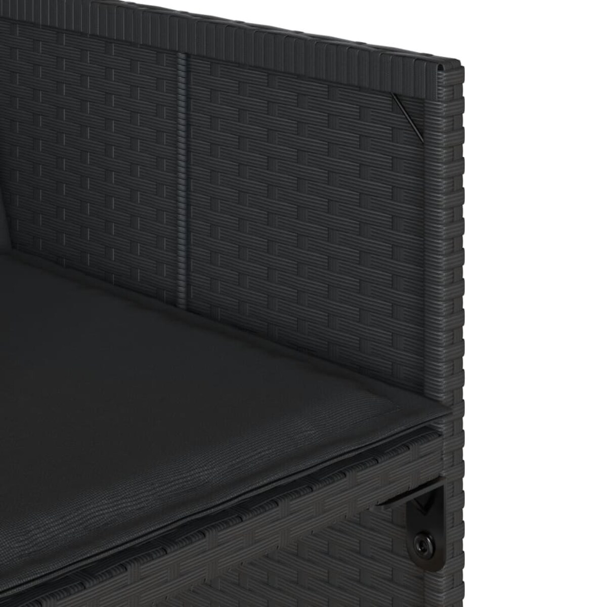 vidaXL 7-cz. zestaw mebli ogrodowych z poduszkami, czarny, polirattan