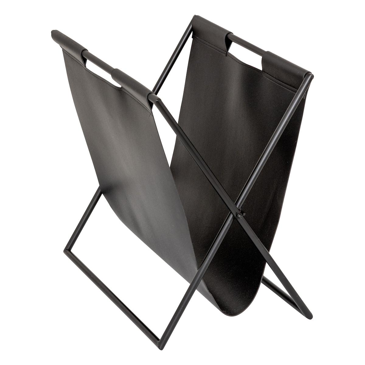 Gazetnik TWISTED LIME 37 x 22 x 35 cm z ekoskóry, kolor czarny