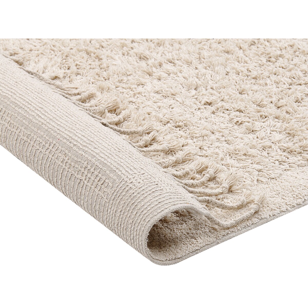 Dywan shaggy bawełniany 140 x 200 cm beżowy BITLIS