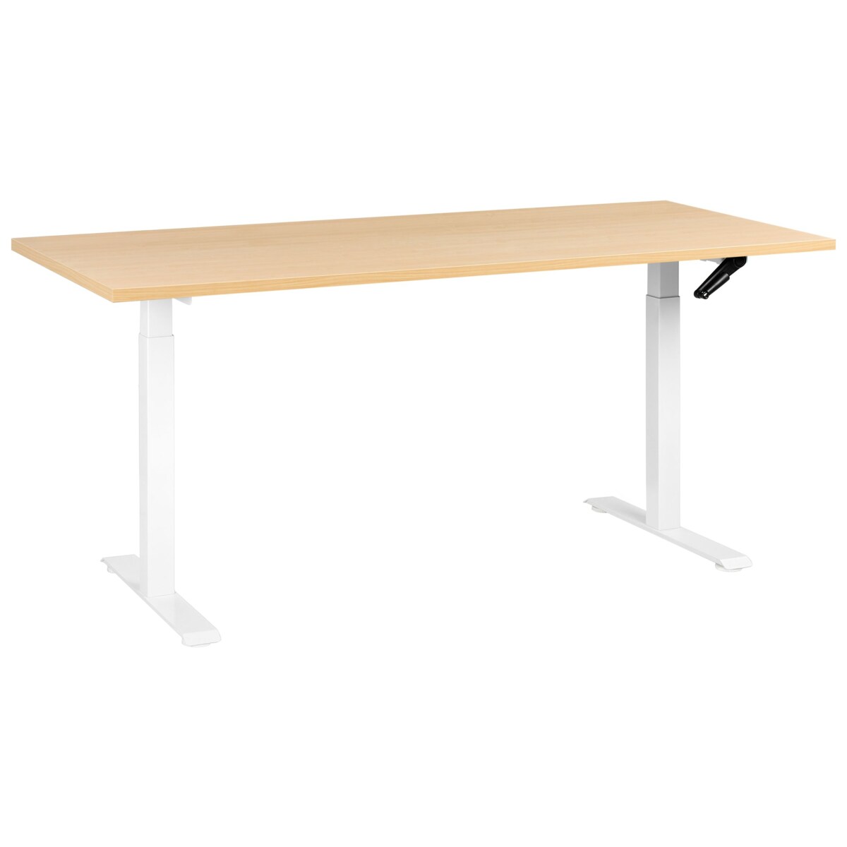 Biurko regulowane manualnie DESTINES Jasny brąz/ biały 180 cm 72 cm