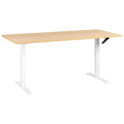 Biurko regulowane manualnie DESTINES Jasny brąz/ biały 180 cm 72 cm