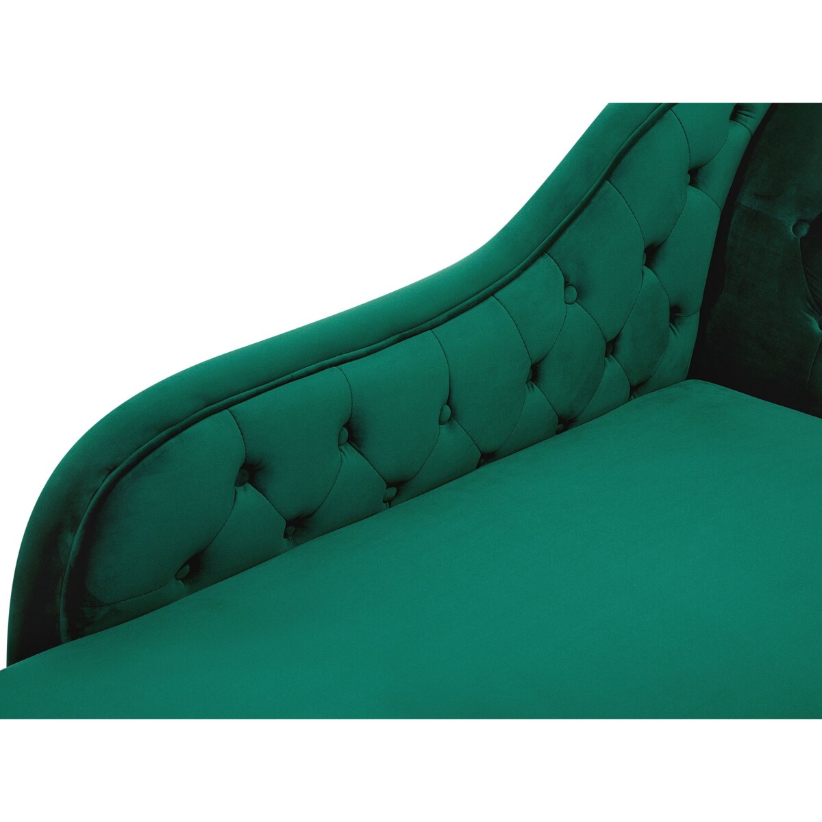 Szezlong welurowy prawostronny ciemnozielony NIMES