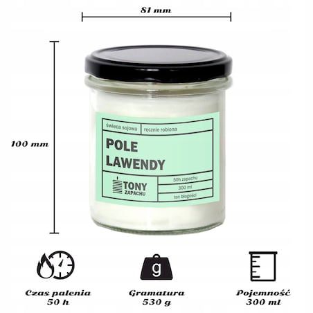Naturalna świeca zapachowa sojowa w słoiku zapach POLE LAWENDY Upominek EKO