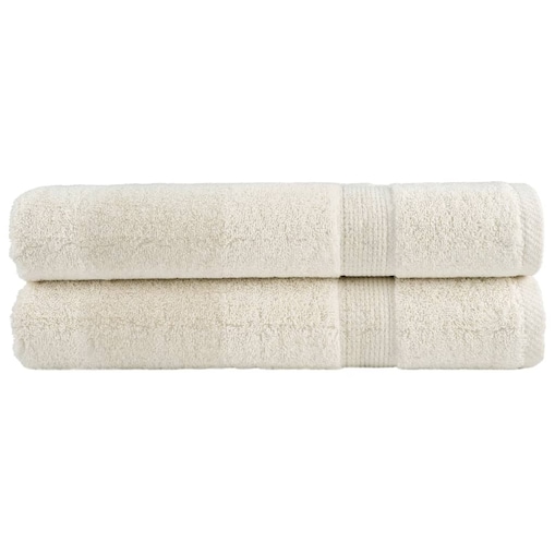 vidaXL Ręczniki premium SOLUND, 2 szt., kremowe, 100x200 cm, 600 g/cm²