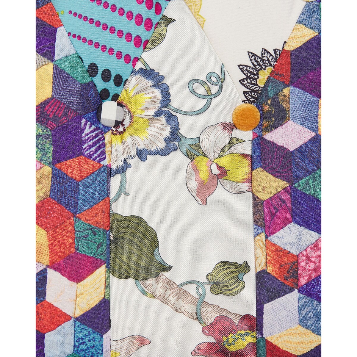 Fotel uszak patchwork niebieski MOLDE