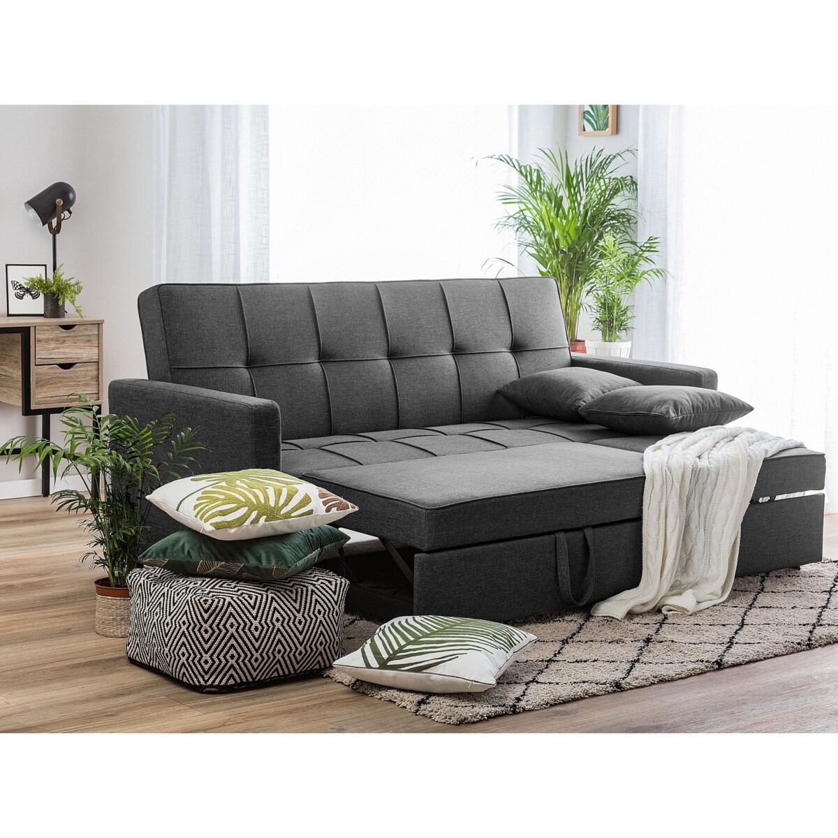 Sofa rozkładana ciemnoszara GLOMMA