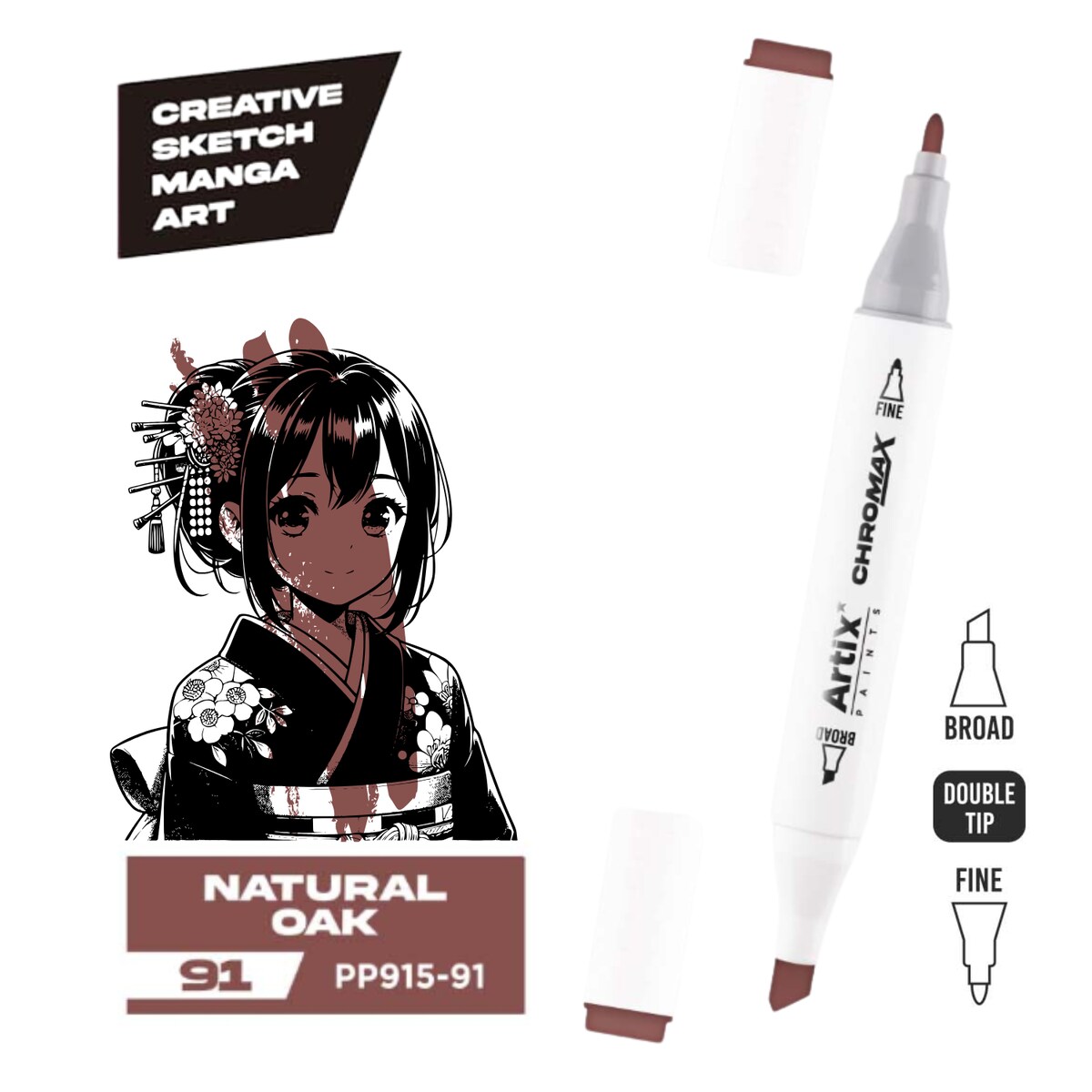 dwustronny marker kreatywny artix pp915-91 natural oak