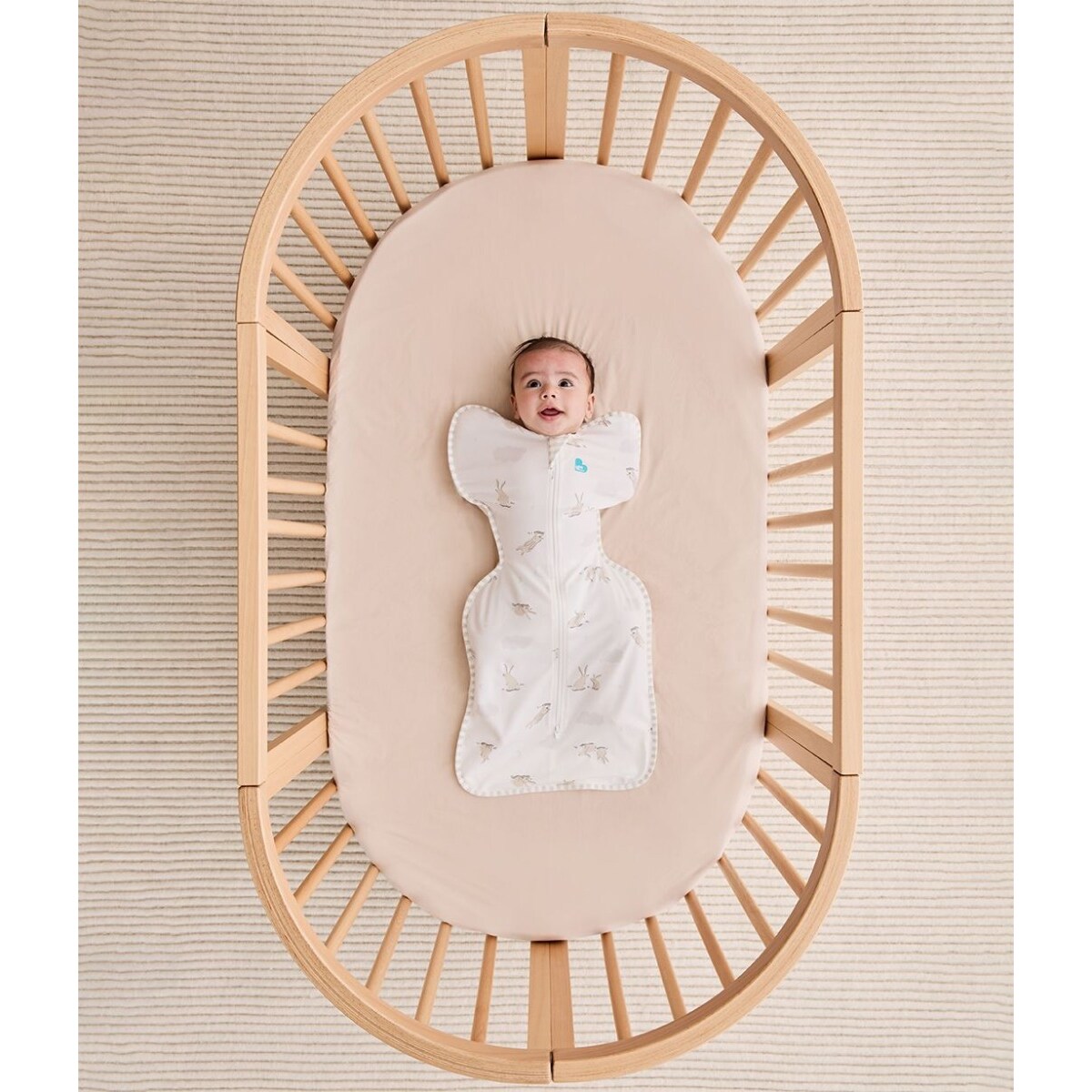 Otulacz Swaddle UP -rozmiar XS - kremowy, króliki ETAP1 - 1 TOG Original