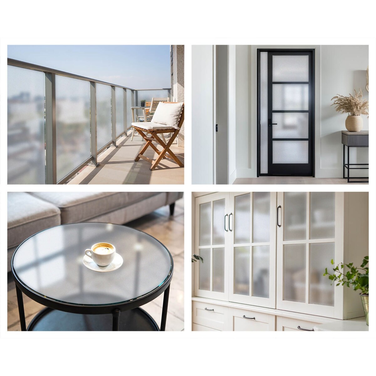 Naklejka na okno dekoracyjna - Niebieskoszara powierzchnia w minimalistycznym stylu - 100x116 cm