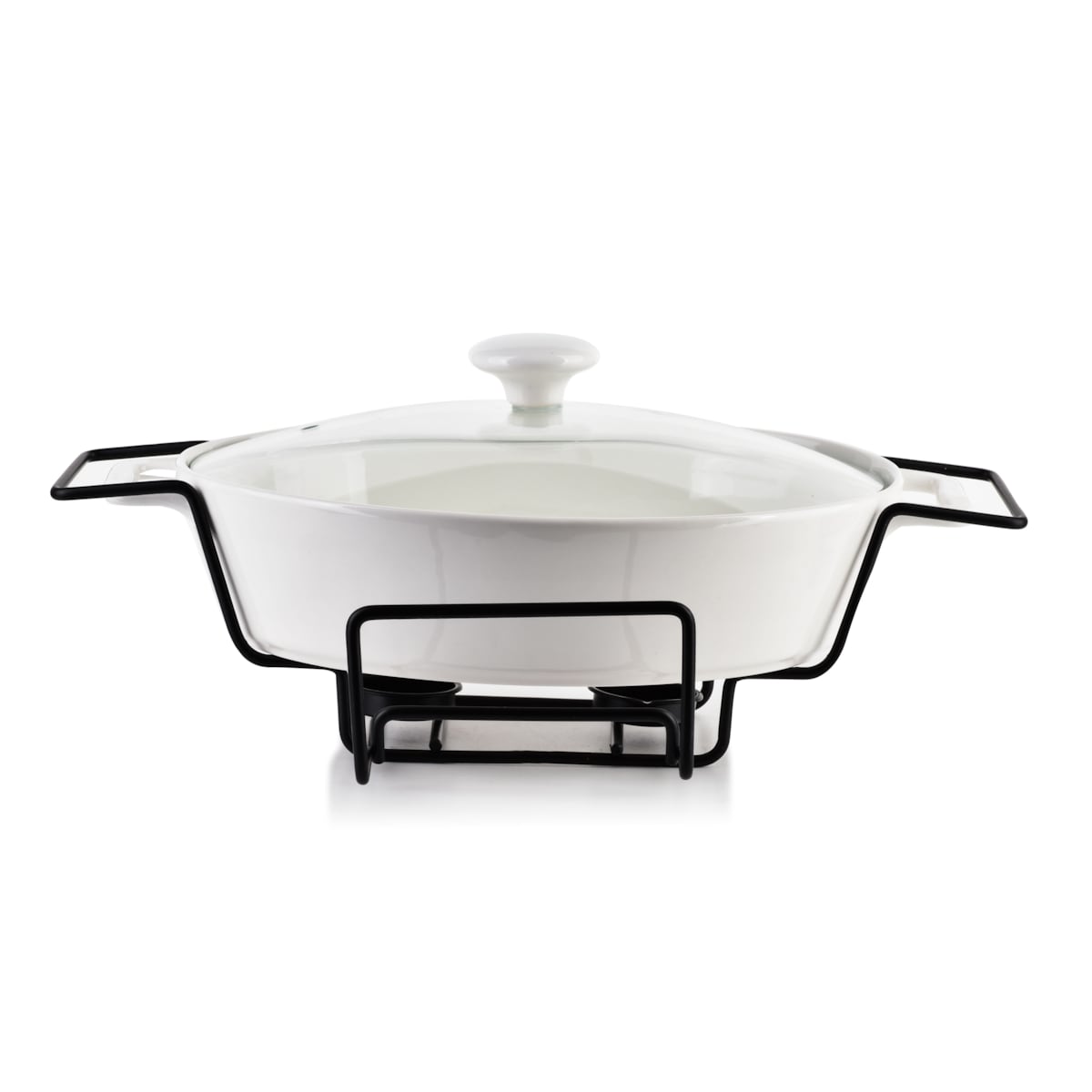 MODERN KITCHEN Naczynie z podgrzewaczem1,6L 33,2x22xh6,6cm gładkie białe