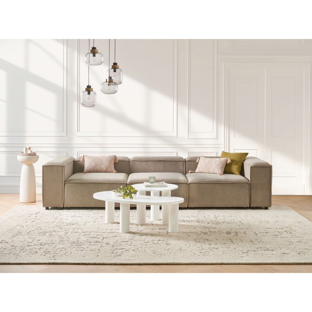 Sofa modułowa ARDAL Sztruks Beżowoszary dla 3 osób