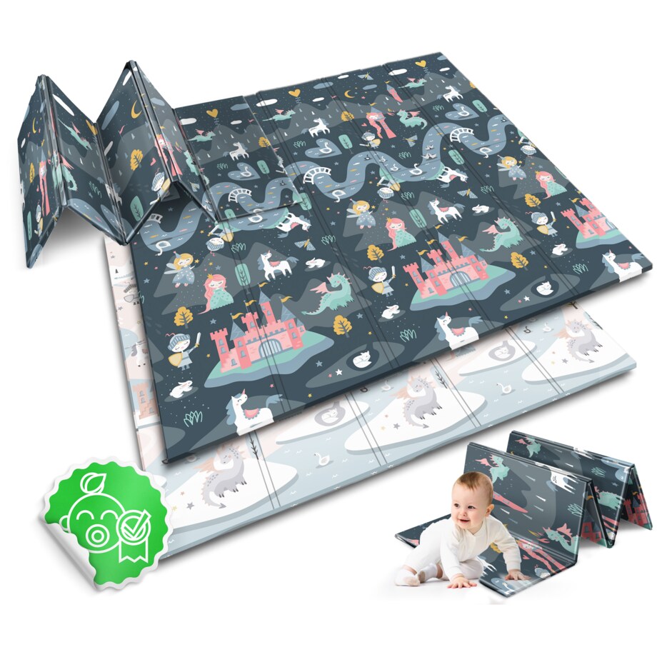 Mata piankowa edukacyjna składana dla dzieci duża 180x200 pianka xpe Nukido