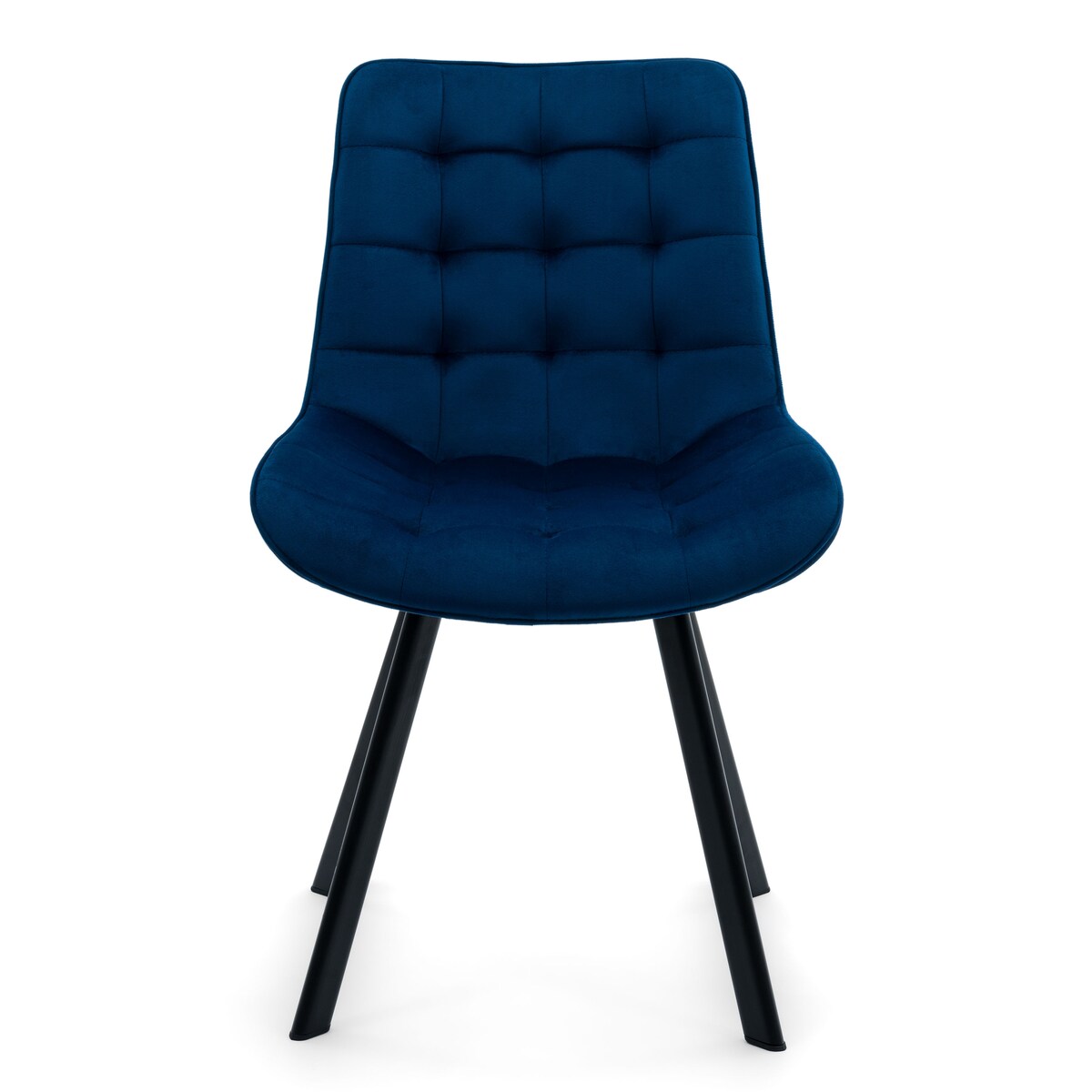 KRZESŁO TAPICEROWANE WELUROWE DO SALONU JADALNI GLAMOUR GRANATOWE TORI