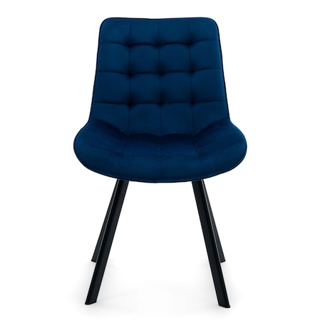 KRZESŁO TAPICEROWANE WELUROWE DO SALONU JADALNI GLAMOUR GRANATOWE TORI