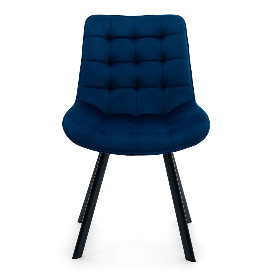 KRZESŁO TAPICEROWANE WELUROWE DO SALONU JADALNI GLAMOUR GRANATOWE TORI