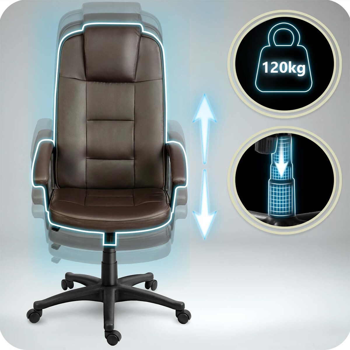 Fotel biurowy Sofotel 402C brązowy - dark brown