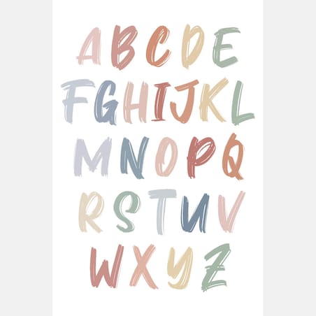 Plakat dla dzieci Alfabet boho 5 30x40