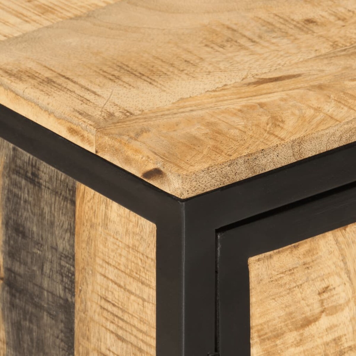 vidaXL Szafka pod umywalkę, 55x35x60 cm, lite drewno mango i żelazo