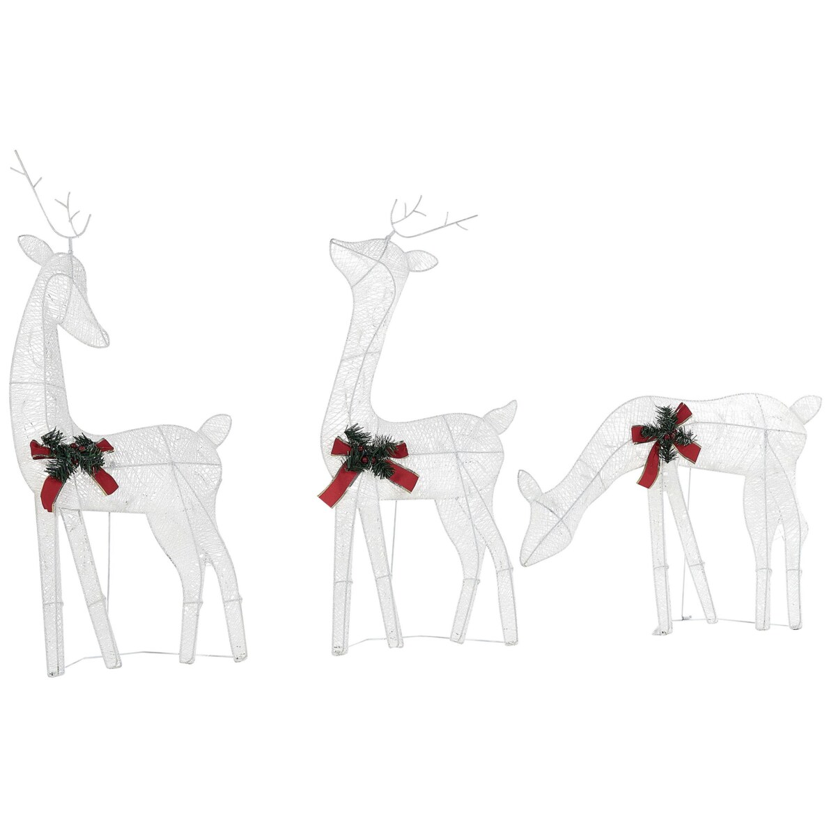 Dekoracja ogrodowa LED renifery 92 cm biała ANGELI