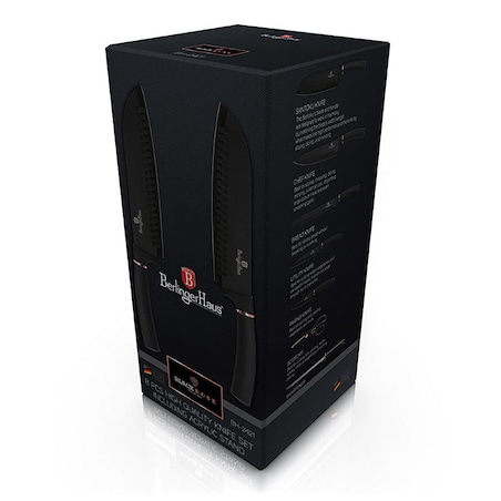 Zestaw 5 noży z akcesoriami na stojaku obrotowym Berlinger Haus BH-2421 Black Rose