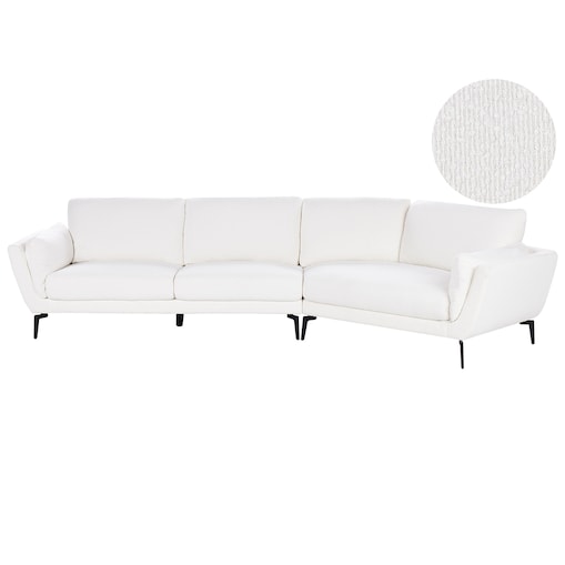 Sofa dla 3 osób KANSSELI Boucle Biały